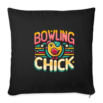 Bowling Chick 17 - Sofakissenbezug 45 x 45 cm - Schwarz - Vorne
