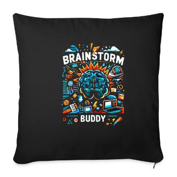 Brainstorm Buddy 12 - Housse de coussin décorative 45 x 45 cm - noir - Devant
