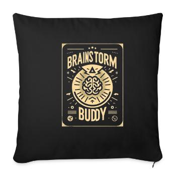 Brainstorming Buddy 6 - Housse de coussin décorative 45 x 45 cm - noir - Devant