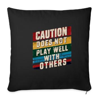 La prudence ne joue pas bien avec les autres 90 - Housse de coussin décorative 45 x 45 cm - noir - Devant