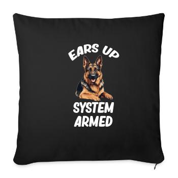 Ears Up Armed Police System - Sofa pillowcase 17,3'' x 17,3'' (45 x 45 cm) - black - Front