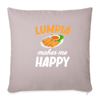 Lumpia me rend heureux Pinoy Shanghai Adobo - Housse de coussin décorative 45 x 45 cm - taupe clair - Devant