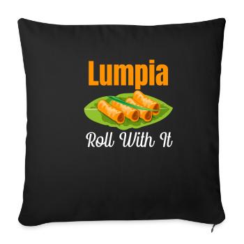 Lumpia Roll With It Pinoy Shanghai Lover Adobo - Housse de coussin décorative 45 x 45 cm - noir - Devant
