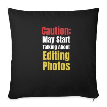 Attention: Can start by editing - Sofa pillowcase 17,3'' x 17,3'' (45 x 45 cm) - black - Front