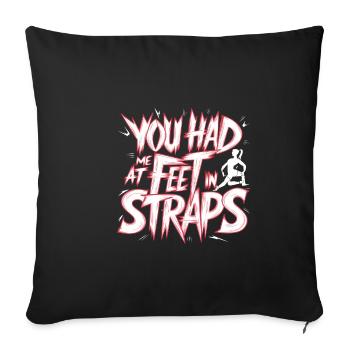 Tu m’avais aux pieds dans les sangles 55 - Housse de coussin décorative 45 x 45 cm - noir - Devant