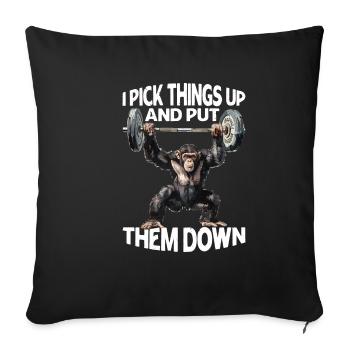 Je ramasse des choses et les pose 42 - Housse de coussin décorative 45 x 45 cm - noir - Devant