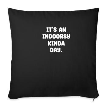 C’est un peu d’humour introverti à l’intérieur - Housse de coussin décorative 45 x 45 cm - noir - Devant