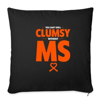 Vous ne pouvez pas épeler maladroit sans MS 2 - Housse de coussin décorative 45 x 45 cm - noir - Devant