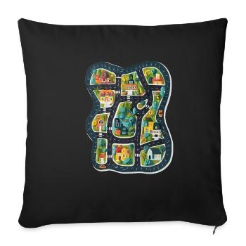 Car Play Mate - Children Give Parent A Massage 2 - Sofa pillowcase 17,3'' x 17,3'' (45 x 45 cm) - black - Front