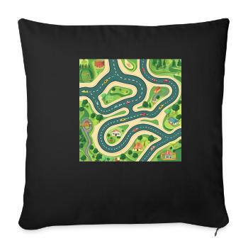 Car Play Mat Gives Parents A Massage - Sofa pillowcase 17,3'' x 17,3'' (45 x 45 cm) - black - Front