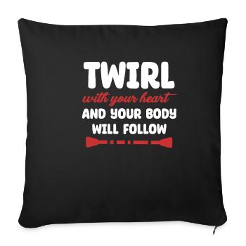 Swirl your heart and your body will - Sofa pillowcase 17,3'' x 17,3'' (45 x 45 cm) - black - Front
