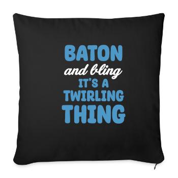 Baton Twirling It's Catching Marching Cheerleader - Sofa pillowcase 17,3'' x 17,3'' (45 x 45 cm) - black - Front
