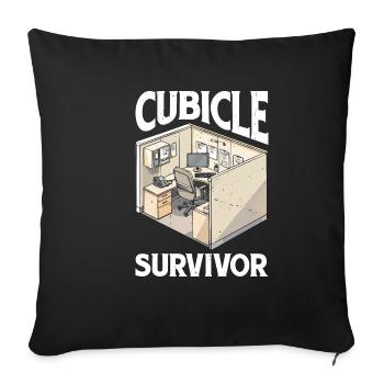 Cubicle Survivor 2 - Sofa pillowcase 17,3'' x 17,3'' (45 x 45 cm) - black - Front