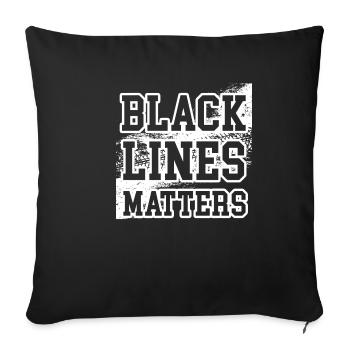 Black lines are important funnier - Sofa pillowcase 17,3'' x 17,3'' (45 x 45 cm) - black - Front