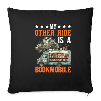 My Other Ride Is A Bookmobile 2 - Sofa pillowcase 17,3'' x 17,3'' (45 x 45 cm) - black - Front