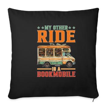 Mon autre trajet est un bibliobus - Housse de coussin décorative 45 x 45 cm - noir - Devant