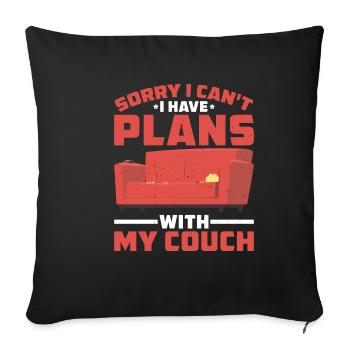 Désolé je ne peux pas, j’ai des projets avec mon canapé 3 - Housse de coussin décorative 45 x 45 cm - noir - Devant
