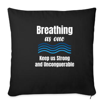Gesc Respirer ensemble nous permet de rester forts et - Housse de coussin décorative 45 x 45 cm - noir - Devant