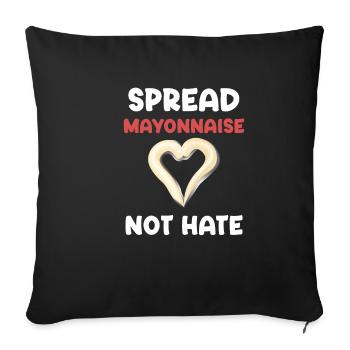 Tartiner la mayonnaise ne déteste pas la vinaigrette à la relish sucrée - Housse de coussin décorative 45 x 45 cm - noir - Devant