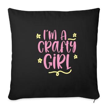 I'm A Crafty Girl 2 - Sofa pillowcase 17,3'' x 17,3'' (45 x 45 cm) - black - Front