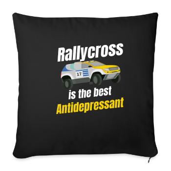 Rallycross is the best antidepressant - Sofa pillowcase 17,3'' x 17,3'' (45 x 45 cm) - black - Front