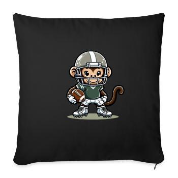 Cute American Football Player Monkey - Sofa pillowcase 17,3'' x 17,3'' (45 x 45 cm) - black - Front
