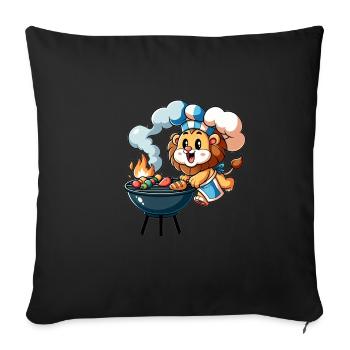 Cute BBQ Lion - Sofa pillowcase 17,3'' x 17,3'' (45 x 45 cm) - black - Front