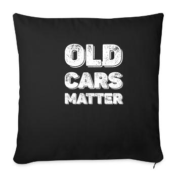 Les vieilles voitures sont importantes. - Housse de coussin décorative 45 x 45 cm - noir - Devant