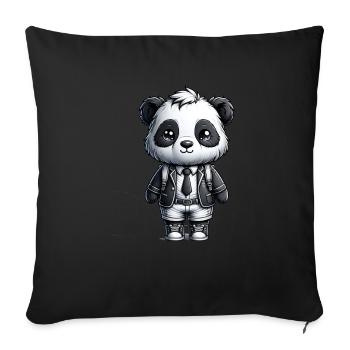 Cute Schoolboy Panda - Sofa pillowcase 17,3'' x 17,3'' (45 x 45 cm) - black - Front