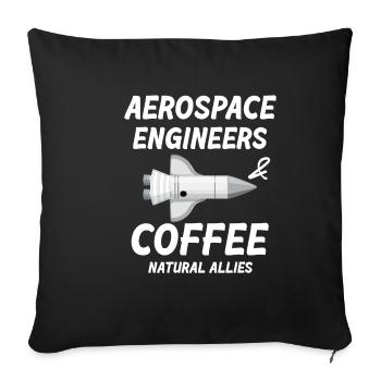 Aerospace Engineers Coffee Natural - Sofa pillowcase 17,3'' x 17,3'' (45 x 45 cm) - black - Front