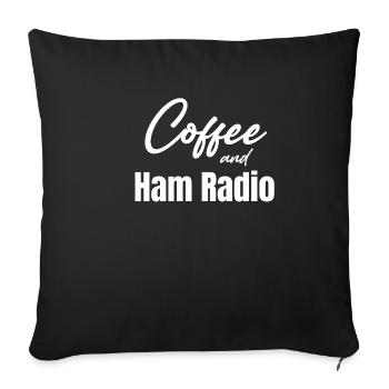 Kaffee Und Amateurfunk Lustige Antenne Antike - Sofakissenbezug 45 x 45 cm - Schwarz - Vorne
