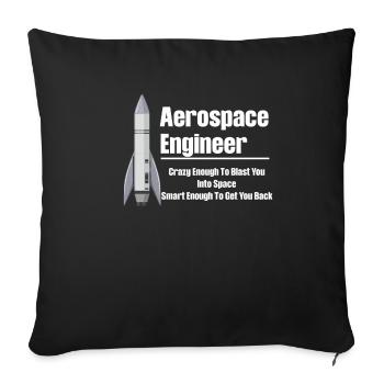 Aerospace engineer who is crazy enough - Sofa pillowcase 17,3'' x 17,3'' (45 x 45 cm) - black - Front