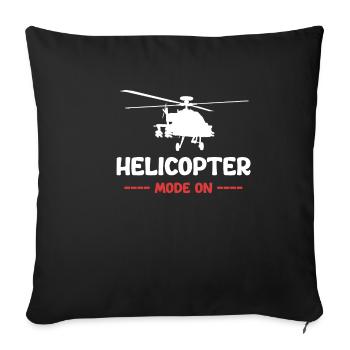 Mode hélicoptère dans les hangars à partir de - Housse de coussin décorative 45 x 45 cm - noir - Devant