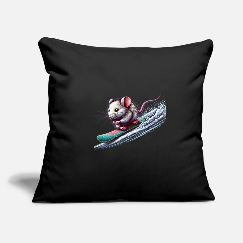 Cute Snowboarder Mouse Sofakissenbezug 45 x 45 cm