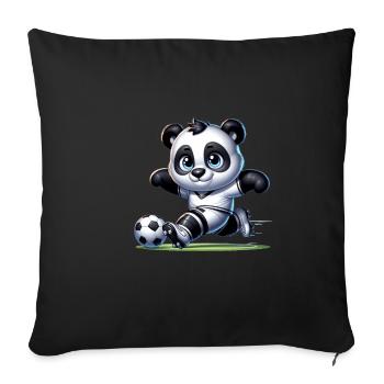 Cute Soccer Player Panda - Sofa pillowcase 17,3'' x 17,3'' (45 x 45 cm) - black - Front