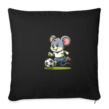 Cute Soccer Player Mouse - Sofa pillowcase 17,3'' x 17,3'' (45 x 45 cm) - black - Front