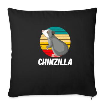 Chinzilla Chinchilla Lover Bunny For Babies - Sofa pillowcase 17,3'' x 17,3'' (45 x 45 cm) - black - Front