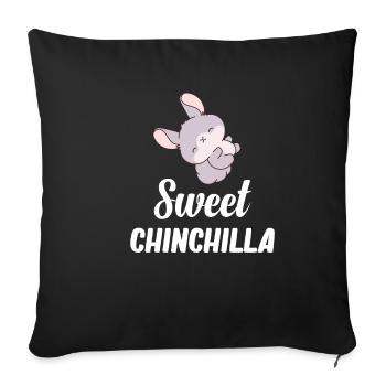 Sweet Chinchilla Lover Bunny for Babies - Sofa pillowcase 17,3'' x 17,3'' (45 x 45 cm) - black - Front