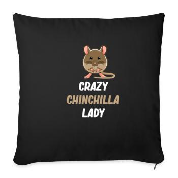 Crazy Chinchilla Lady Lover Bunny For Babies - Sofa pillowcase 17,3'' x 17,3'' (45 x 45 cm) - black - Front