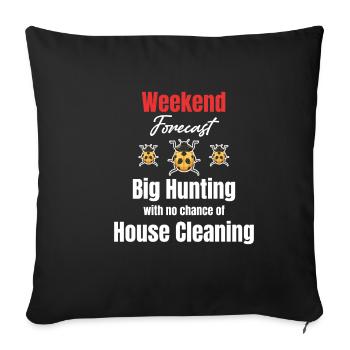 Weekend forecast hunting collectors - Sofa pillowcase 17,3'' x 17,3'' (45 x 45 cm) - black - Front