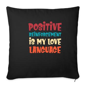 T-shirt pour Bewä Le renforcement positif est mon li - Housse de coussin décorative 45 x 45 cm - noir - Devant