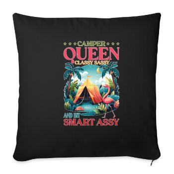 Camper Queen Classy Sassy And Bit Smart Assy - Sofa pillowcase 17,3'' x 17,3'' (45 x 45 cm) - black - Front