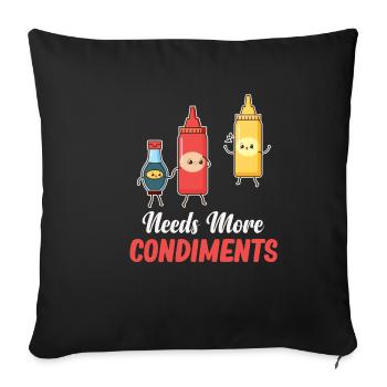 We spice each other Mustard spicy - Sofa pillowcase 17,3'' x 17,3'' (45 x 45 cm) - black - Front