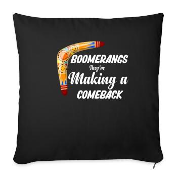 Les boomerangs célèbrent leur retour. Jonglerie sportive. - Housse de coussin décorative 45 x 45 cm - noir - Devant