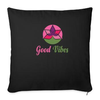 Chakra Healing Buddhist Hypnosis - Sofa pillowcase 17,3'' x 17,3'' (45 x 45 cm) - black - Front