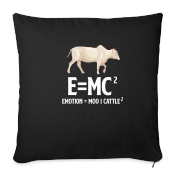 E=mc Emotion = Moo X Éleveur de bovins Ranchero - Housse de coussin décorative 45 x 45 cm - noir - Devant
