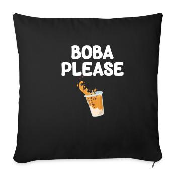 Boba Please Tea Lover Bubble Japan K-pop - Sofa pillowcase 17,3'' x 17,3'' (45 x 45 cm) - black - Front