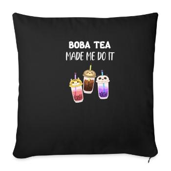Boba Tea made me want to play Korean - Sofa pillowcase 17,3'' x 17,3'' (45 x 45 cm) - black - Front