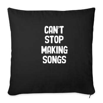 Can't Stop Songs Making Karaoke Guitarist Choir - Sofakissenbezug 45 x 45 cm - Schwarz - Vorne