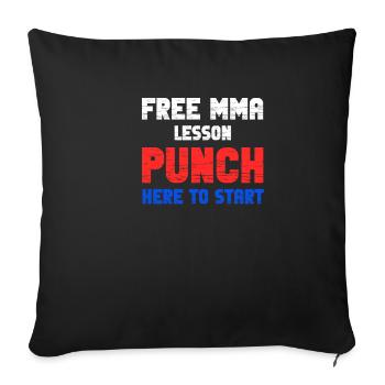 Kostenlose Mma-lektion Punch Hier, Um Mit - Sofakissenbezug 45 x 45 cm - Schwarz - Vorne